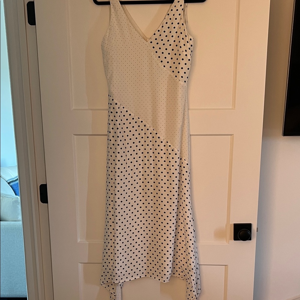 Jigsaw Asymmetrical Polka Dot Dress in Black and White